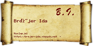 Brájer Ida névjegykártya